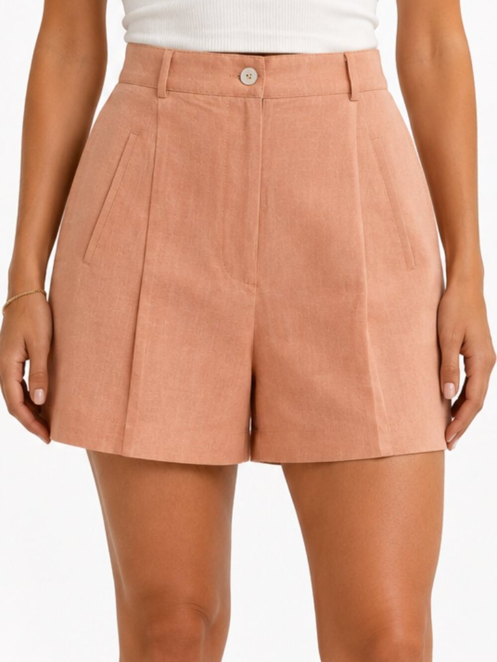 Vintage 90s Deadstock NWT The Limited Linen Blend High Rise Shorts Size 6 - Picture 1 of 8